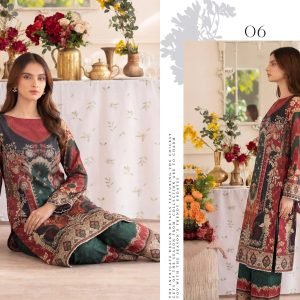 Premium Printed Unstitched 2PC Lawn Suit – Design 6