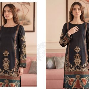 Premium Printed Unstitched 2PC Lawn Suit – Design 9
