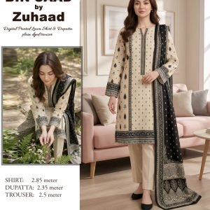 Bin Saad – Premium Unstitched 3PC Lawn Suit Design 20