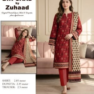 Bin Saad – Premium Unstitched 3PC Lawn Suit Design 17