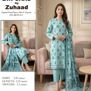 Bin Saad – Premium Unstitched 3PC Lawn Suit Design 14