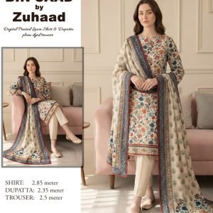 Bin Saad – Premium Unstitched 3PC Lawn Suit Design 5