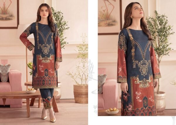 25-scaled-1.jpg Premium Printed Unstitched 2PC Lawn Suit – Design 8