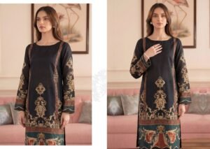 Premium Printed Unstitched 2PC Lawn Suit – Design 9
