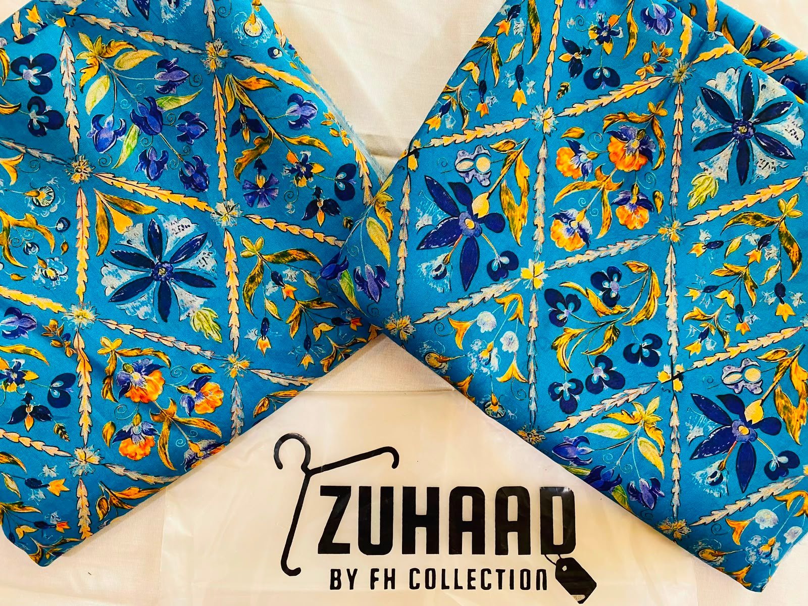 Premium Quality Airjet Digital Printed Lawn 2 PC Suit (Wider Width) - Design 1