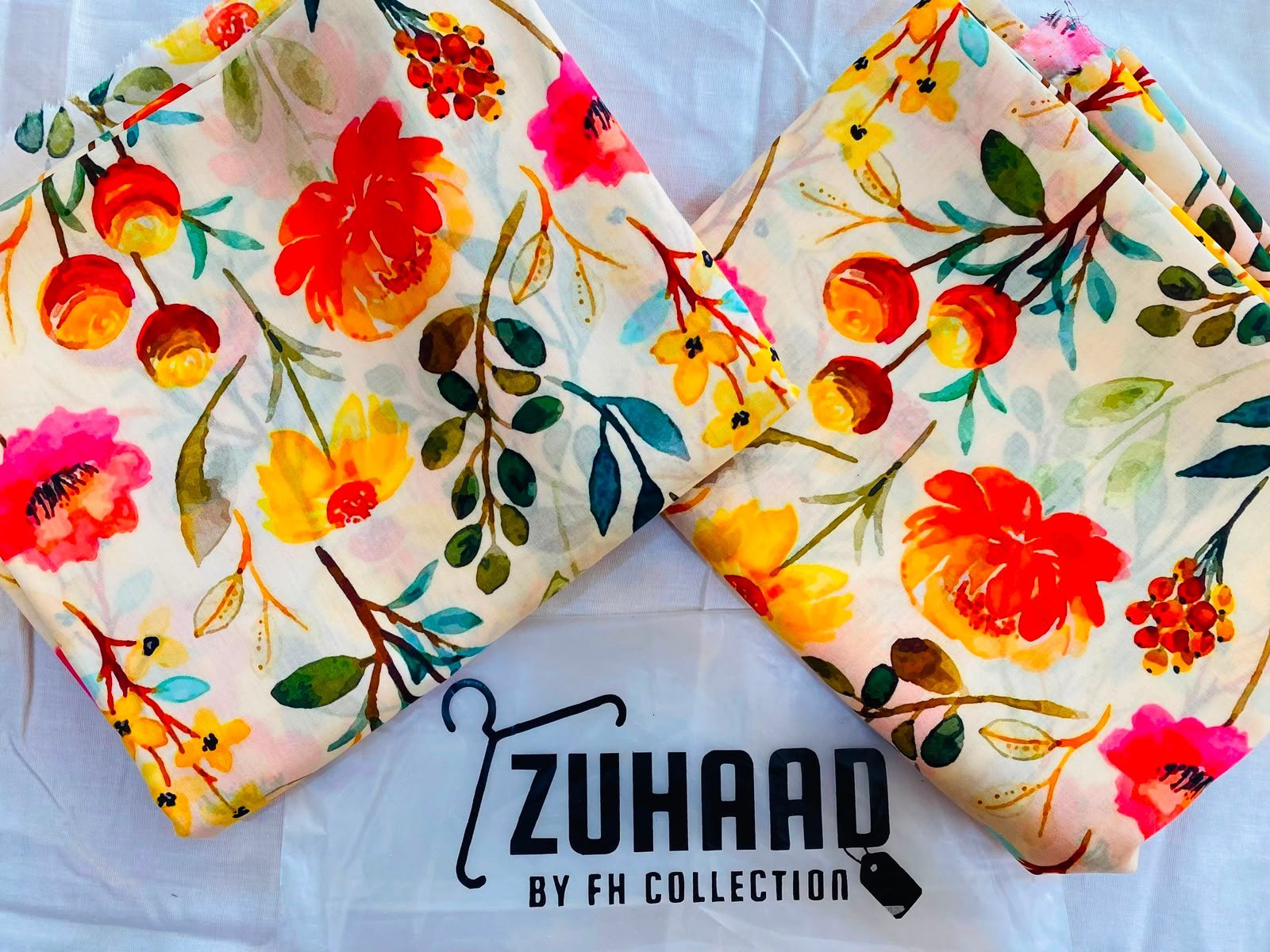 Airjet 2pc design 6a Premium Quality Airjet Digital Printed Lawn 2 PC Suit (Wider Width) - Design 23