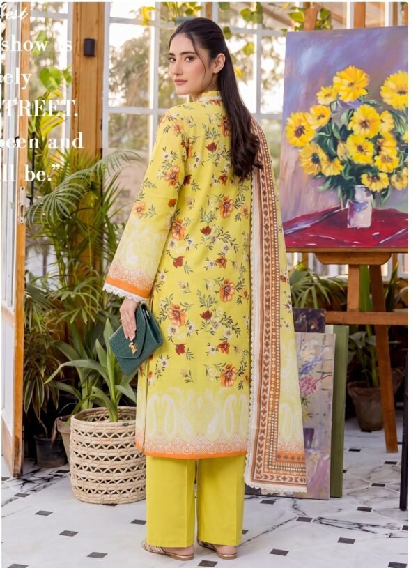 Bin Saad Lawn Collection Vol 3 – Printed Lawn Suit with Voil Dupatta (Design 3)