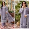 Bin Saad Vol 3 3PC Lawn Suit – Airy Printed Shirt, Voil Dupatta & Dyed Trouser (Design 2)