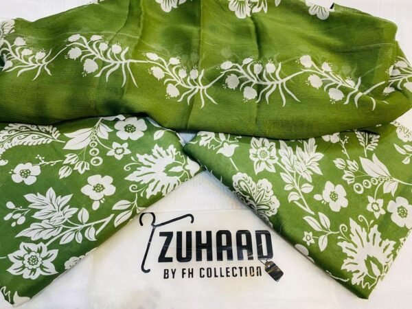 Premium Airjet Lawn 3PC Suit with Chiffon Dupatta | Summer Lawn Collection Pakistan Design 12