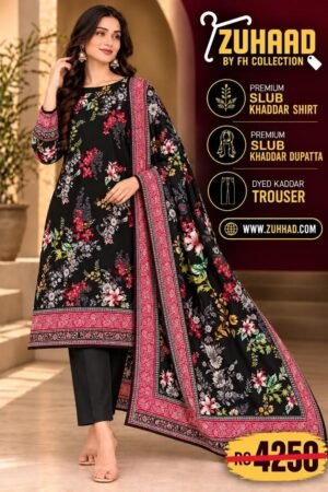 PREMIUM SLUB KHADDAR 3 PIECE SUIT - DESIGN image 5 PREMIUM SLUB KHADDAR 3 PIECE SUIT - DESIGN image 5