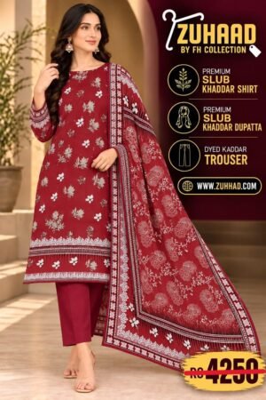 PREMIUM SLUB KHADDAR 3 PIECE SUIT - DESIGN image 6 PREMIUM SLUB KHADDAR 3 PIECE SUIT - DESIGN image 8