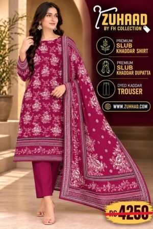 PREMIUM SLUB KHADDAR 3 PIECE SUIT - DESIGN image 9 PREMIUM SLUB KHADDAR 3 PIECE SUIT - DESIGN image 9