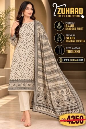 PREMIUM SLUB KHADDAR 3 PIECE SUIT - DESIGN image 14 PREMIUM SLUB KHADDAR 3 PIECE SUIT - DESIGN image 14