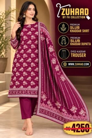 PREMIUM SLUB KHADDAR 3 PIECE SUIT - DESIGN image 15 PREMIUM SLUB KHADDAR 3 PIECE SUIT - DESIGN image 15