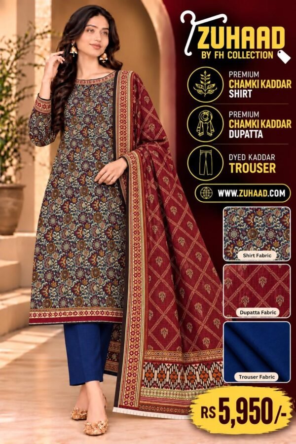 Zuhaad Zuhaad Premium Chamki Kaddar Suit image 22